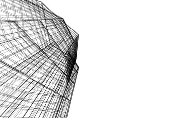 Modern architecture 3d illustration