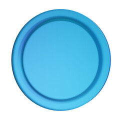 Blue glass coin illustration for web landing, mobile app, metaverse, game or presentation.
