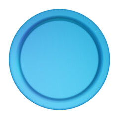 Blue glass coin illustration for web landing, mobile app, metaverse, game or presentation.
