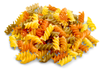Organic colorful  pasta isolated on white background