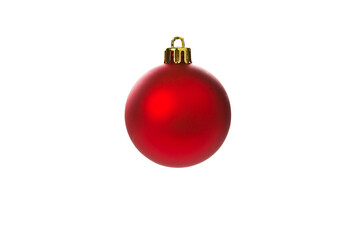 Red Christmas holiday ornament on transparent background