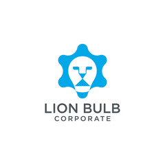 Bulb and Lion technology app modern logo design
