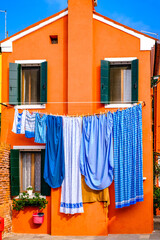 drying clothes in Burano - italy
