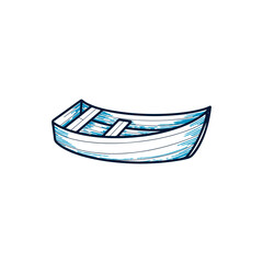 Hand drawn vector illustration. A boat