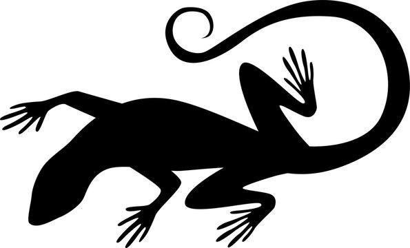 recommend clip art: Black silhouette lizard tattoo
