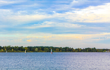 Beautiful river stream pond and lake nature forest in Germany.