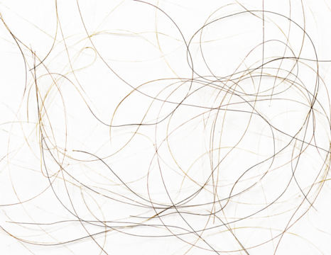 Isolated closeup of hair strands