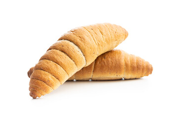 Bread roll. Croissant isolated on white background.