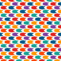 Brushstrokes motif geometric print. Paint brush smears seamless pattern. Freehand grunge design background. Trendy handdrawn modern simple geo ornament