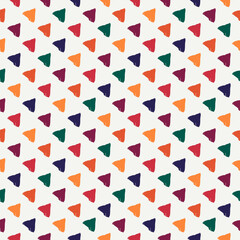 Triangle motif minimal geometric print. Paint brush seamless pattern. Freehand grunge design background. Trendy handdrawn modern simple geo ornament
