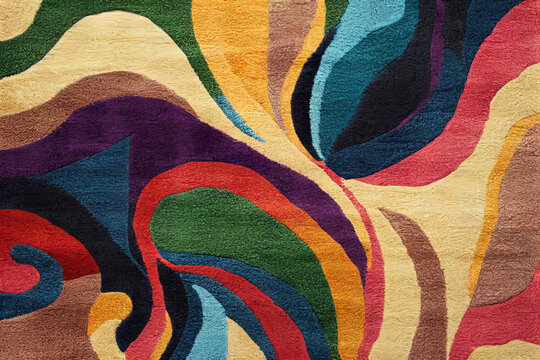 Abstract multicoloured textured rug
