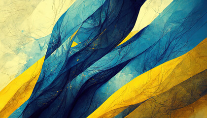 Blue and yellow abstract wallpaper background illustration