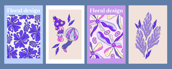 Trippy psychedelic poster for design. Retro acid background. Retro y2k psychedelic design. Geometric art. Abstract trippy art.