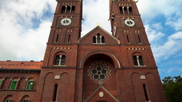 Basilica of Our Lady of Mercy in Maribor. Franciscan church in Maribor, Slovenia. City of Maribor in Slovenia. Bazilika Matere Usmiljenja in Maribor