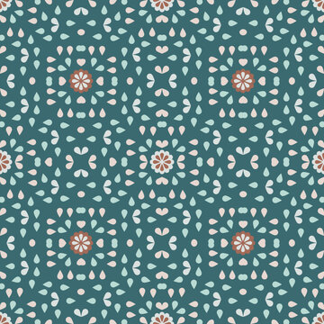 Ditsy floral pattern on green background for fashion, textile, wallpaper, home decor