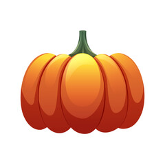 Vector orange voluminous pumpkin with cut off green tail