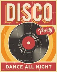 Retro Disco Dance Party Poster