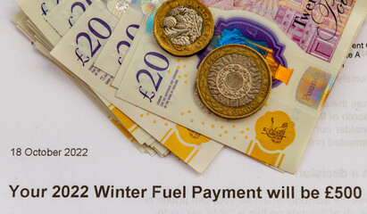 The UK government winter fuel payment to help households cope with the cost of living crisis of...