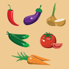 set of vegetables