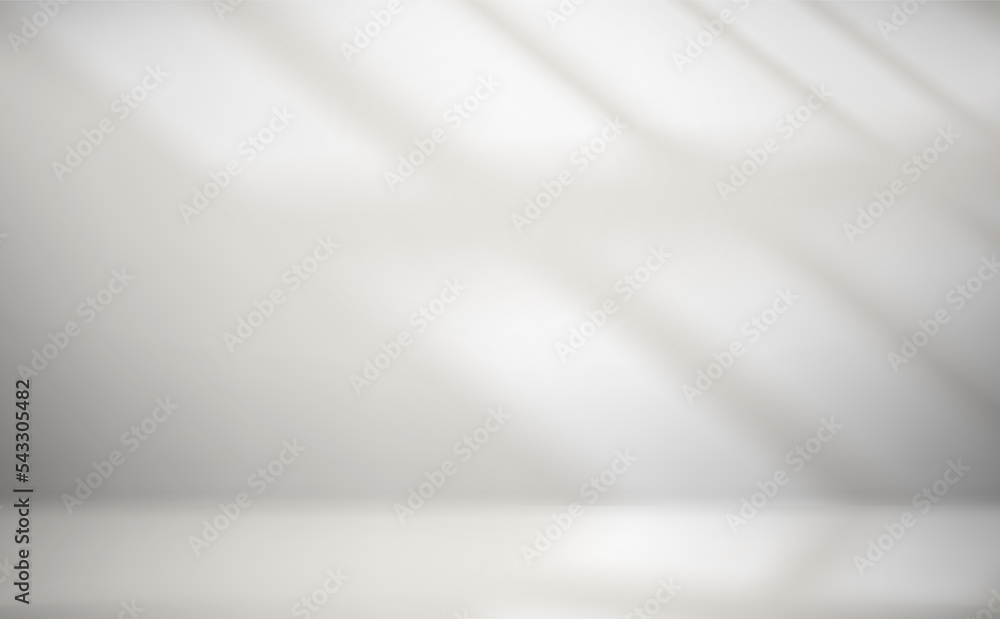 Poster Bright Studio with floor and light of a window. Vector 3d illustration with shadow overlay effect
