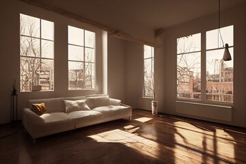 New york loft style empty interior 