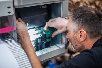 All machines nead maintains. Professional technician troubleshooting and repair the machines in the printing house.