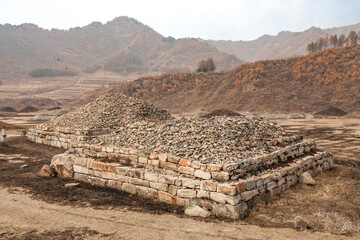 Ji'AN, JILIN PROVINCE, CHINA: Shanchengxia Noblemen's Cemetery, UNESCO World Heritage Site nammed Capital Cities and Tombs of the Ancient Koguryo Kingdom