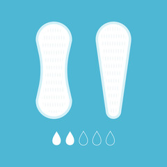 Panty liners and absorbency scale flat illustration