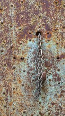 rusty old wall with old chain, can be used as background