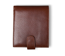 Wallet leather isolated brown diary purse closed