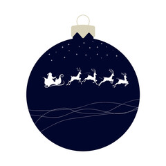 Christmas ball with Santa. Vector illustration