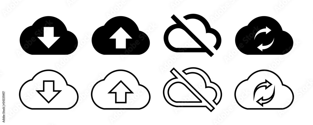 Poster cloud storage - vector image set eps10