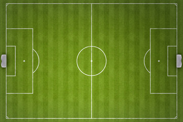 Top View 3D Illustration of a Soccer Field