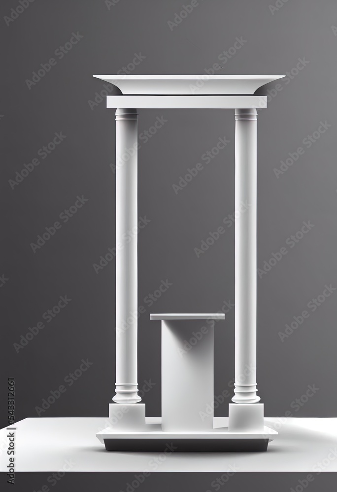 Poster 3d mockup for show products background. mockup podium for product showcase. white scene for showing 