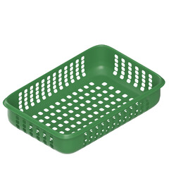 3d rendering illustration of a plastic basket