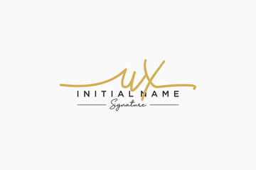 Initial UX signature logo template vector. Hand drawn Calligraphy lettering Vector illustration.