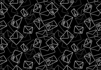 Cartoon geometric envelope seamless letters pattern for fabrics and textiles and packaging and wrapping paper