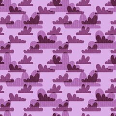 Cartoon gradient seamless kawaii clouds pattern for wrapping paper and fabrics and linens and packaging