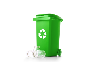 Trash recycle. Bin container for disposal garbage waste and save