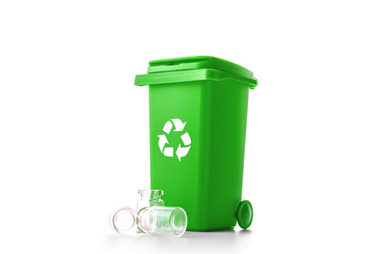 Trash recycle. Bin container for disposal garbage waste and save