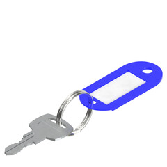 3d rendering illustration of a plastic key tag