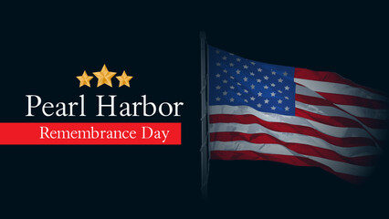 Pearl Harbor Remembrance Day USA Flag Vector Background Template