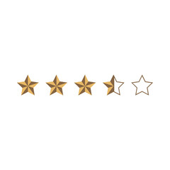 Gold Luxury Curve Star Rating 19