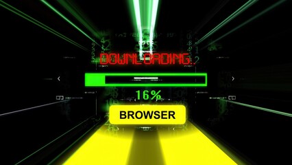 Browser download progress bar on the screen