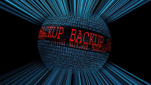 Back up binary data sphere concept