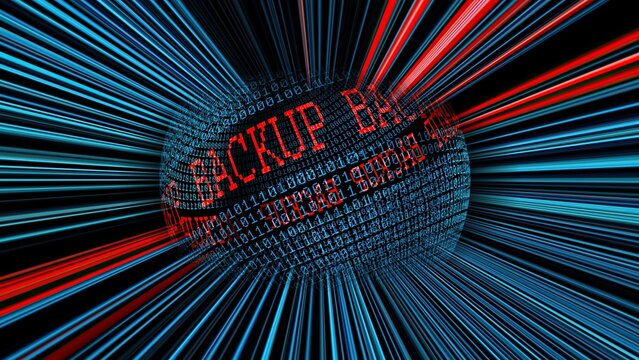 Back up binary data sphere concept