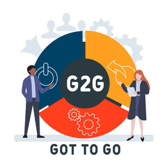 g2g - got to go acronym. business concept background.  vector illustration concept with keywords and icons. lettering illustration with icons for web banner, flyer, landing 