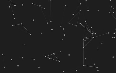 Abstract background. Molecules technology with polygonal shapes, connecting dots and lines. Connection structure. Big data visualization.