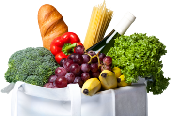 Bag full of groceries