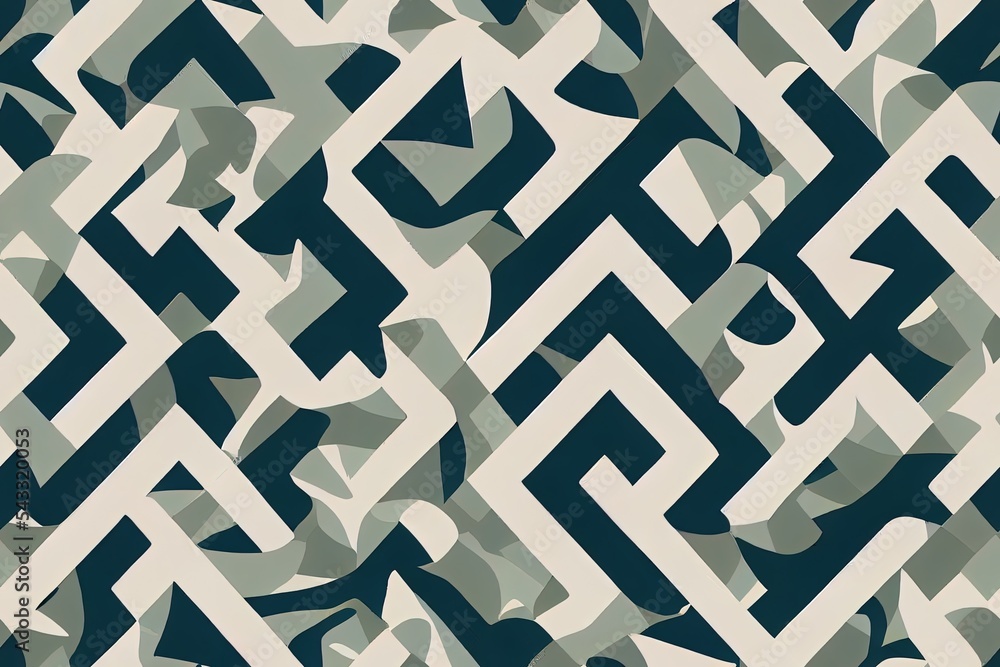 Poster Zigzag and triangle 2d illustrated seamless pattern. Hand drawn geometric brush strokes. Thick lines with scuffs. Abstract grunge zig zag lines texture, triangles and dashes. Mosaic and maze seamless